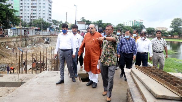 সিলেটে ধোপাদিঘী উন্নয়ন প্রকল্প পরিদর্শন প্রবাসী কল্যাণ মন্ত্রীর - Natun Sylhet