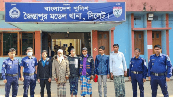 জৈন্তাপুরে পুলিশের অভিযানে ৭ আসামি আটক - Natun Sylhet