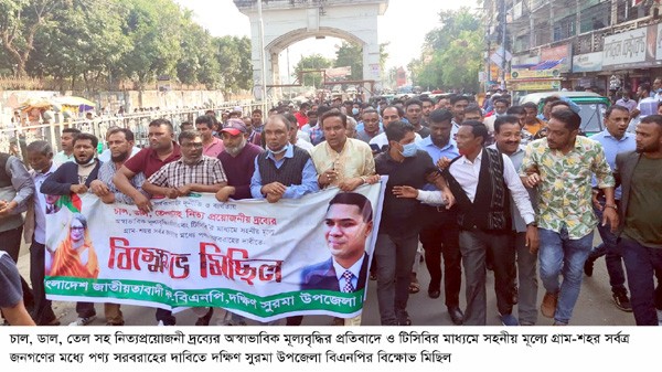 দক্ষিণ সুরমা উপজেলা বিএনপির বিক্ষোভ মিছিল - Natun Sylhet