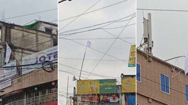 নিউমার্কেটে শান্তির সাদা পতাকা উড়ালেন ব্যবসায়ীরা - Natun Sylhet