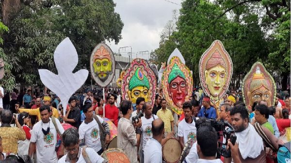মঙ্গলবার্তা ছড়িয়ে দুই বছর পর নববর্ষের শোভাযাত্রা - Natun Sylhet