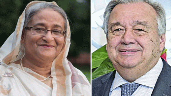 প্রধানমন্ত্রী শেখ হাসিনাকে জাতিসংঘ মহাসচিবের টেলিফোন - Natun Sylhet