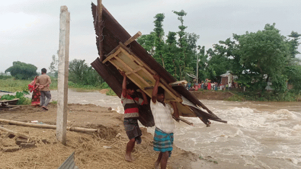 সুনামগঞ্জে পাহাড়ি ঢলে ঘরবাড়ি ও ফসলের ক্ষতি - Natun Sylhet