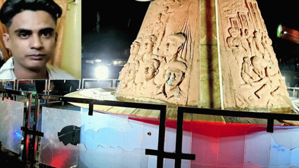 বঙ্গবন্ধুর ম্যুরাল ভেঙে যা বললেন যুবক - Natun Sylhet