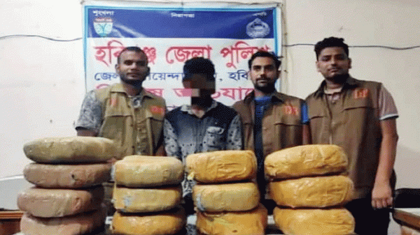 মাধবপুরে ২৬ কেজি গাঁজাসহ মাদক কারবারি আটক - Natun Sylhet