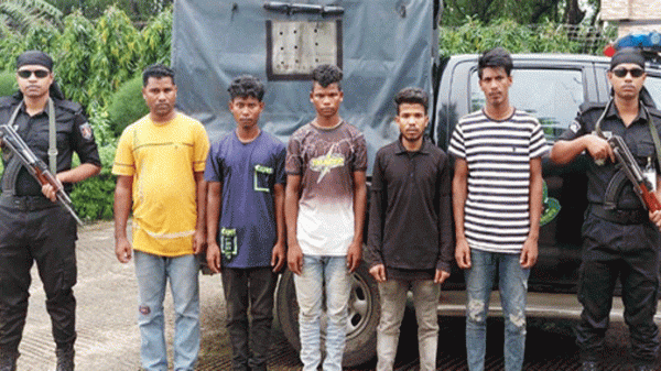 নবীগঞ্জে গাঁজাসহ ৫ মাদক ব্যবসায়ী গ্রেপ্তার - Natun Sylhet