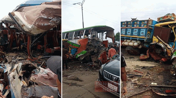 সাভারে বাস-ট্রাকের ত্রিমুখী সংঘর্ষে তিন বৈজ্ঞানিক কর্মকর্তা নিহত - Natun Sylhet