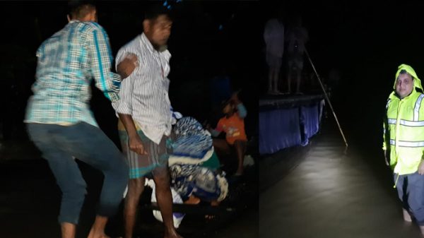 সিলেটে পানিবন্দি দেড়শ’ পরিবারকে উদ্ধার ও খাবার দিলে পুলিশ - Natun Sylhet