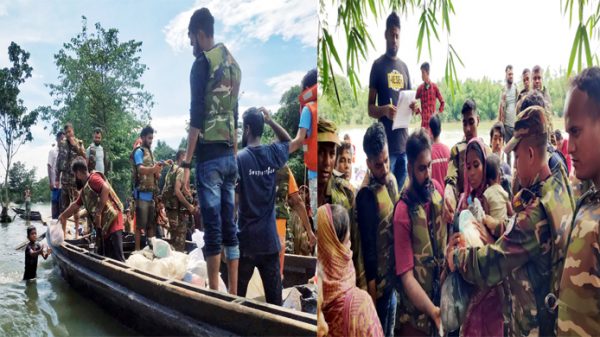 বন্যার্তদের পাশে শাবির স্বপ্নোত্থানের ত্রাণ বিতরণ অব্যাহত - Natun Sylhet