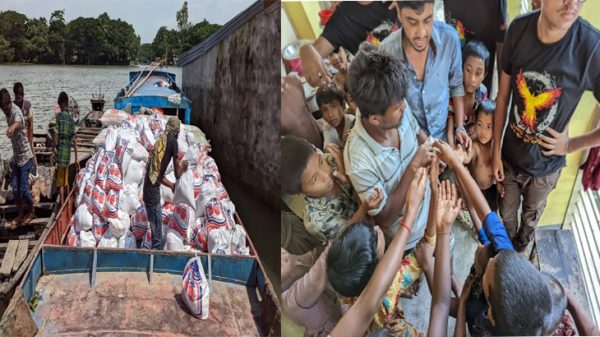 বন্যার্তদের পাশে শাবির কিনের ত্রাণ বিতরণ অব্যাহত - Natun Sylhet