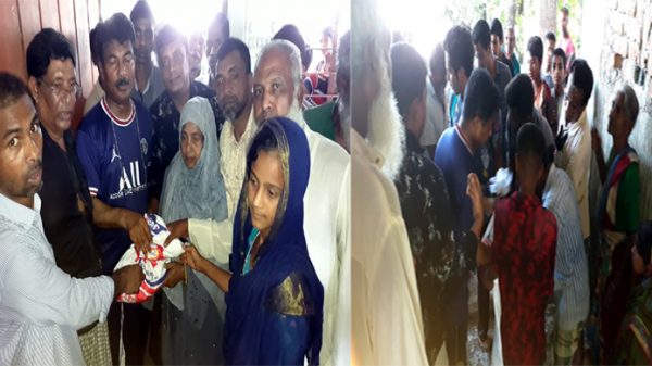 আশ্রয় কেন্দ্রে থাকা মানুষের মধ্যে ত্রান সামগ্রী বিতরণ - Natun Sylhet