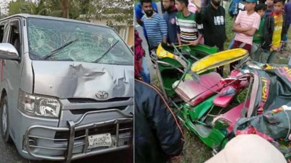 ওসমানীনগরে সিএনজি অটোরিকশা-মাইক্রোবাসের সংঘর্ষে নিহত ১ - Natun Sylhet