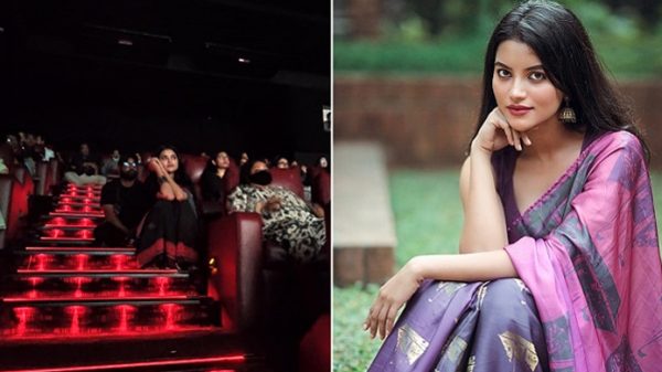 টিকিট না পেয়ে সিঁড়ির কার্পেটে ‘হাওয়া’র নায়িকা তুষি! - Natun Sylhet