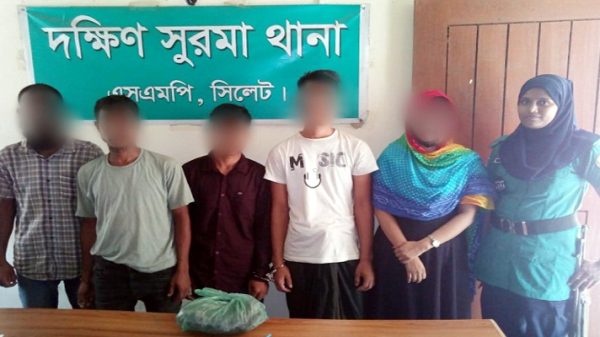 সিলেটে দুটি আবাসিক হোটেল থেকে ২ নারীসহ গ্রেফতার ৬ - Natun Sylhet
