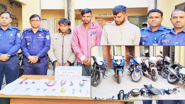 কুলাউড়ায় ৫ চোরা্ই মোটরসাইকেল উদ্ধার, গ্রেফতার ৩ - Natun Sylhet