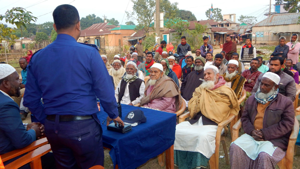 তাহিরপুরে বছরের প্রথম দিনে জনতার সাথে বৈঠক করলেন ওসি - Natun Sylhet